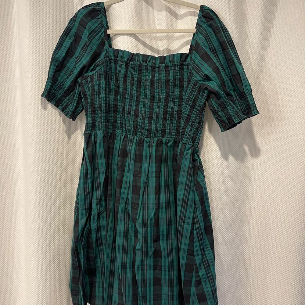 Green and Black Plaid Dress